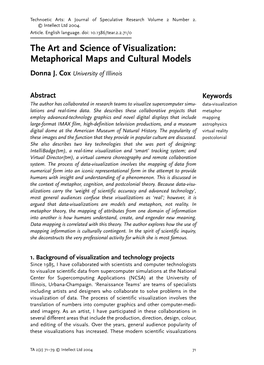 The Art and Science of Visualization: Metaphorical Maps and Cultural Models