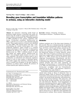 Revealing Gene Transcription and Translation Initiation Patterns in Archaea, Using an Interactive Clustering Model