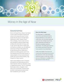 Money in the Age of Now