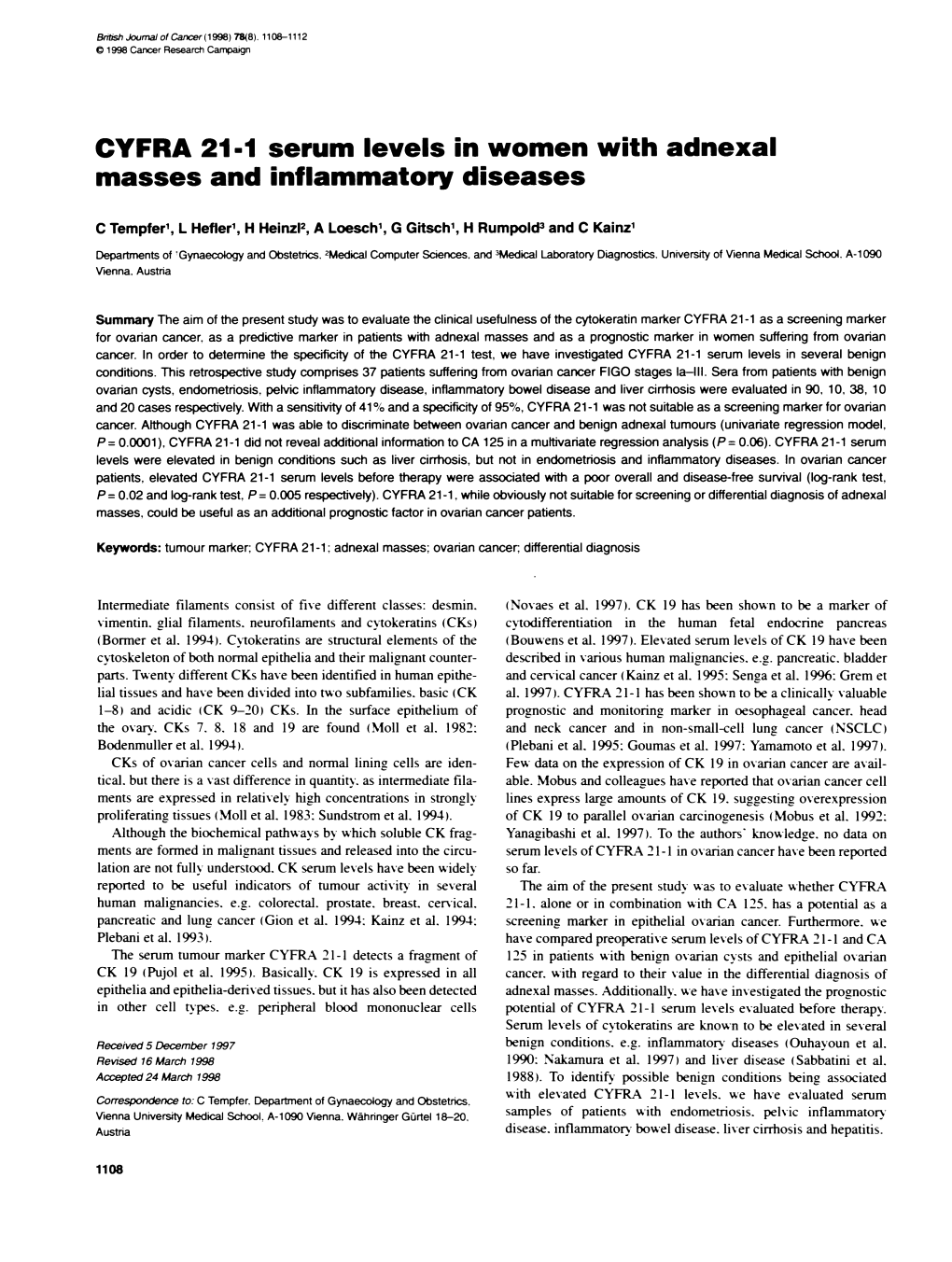 Masses and Inflammatory Diseases