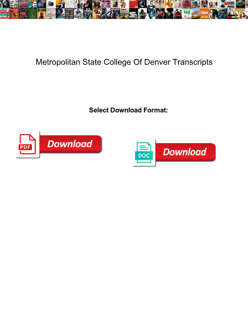 Metropolitan State College of Denver Transcripts