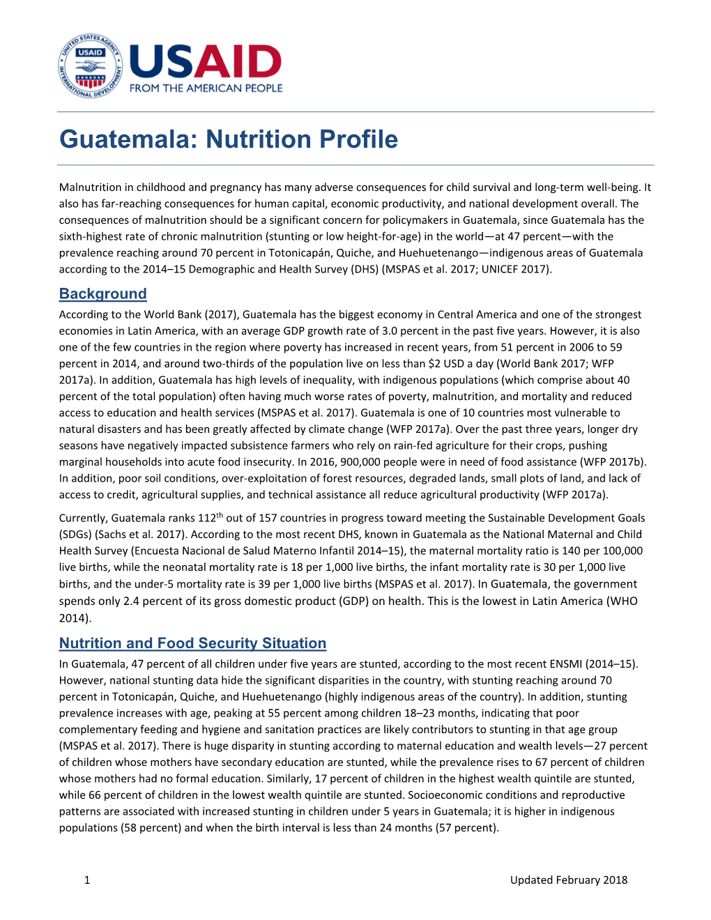 Guatemala: Nutrition Profile