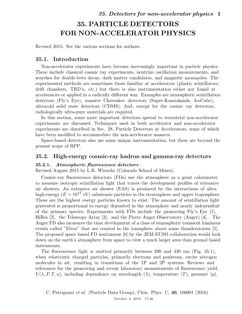 Particle Detectors for Non-Accelerator Physics