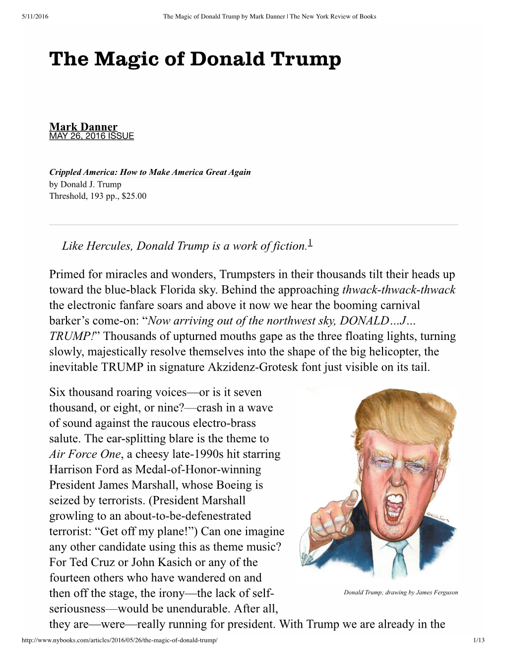 The Magic of Donald Trump by Mark Danner | the New York Review of Books