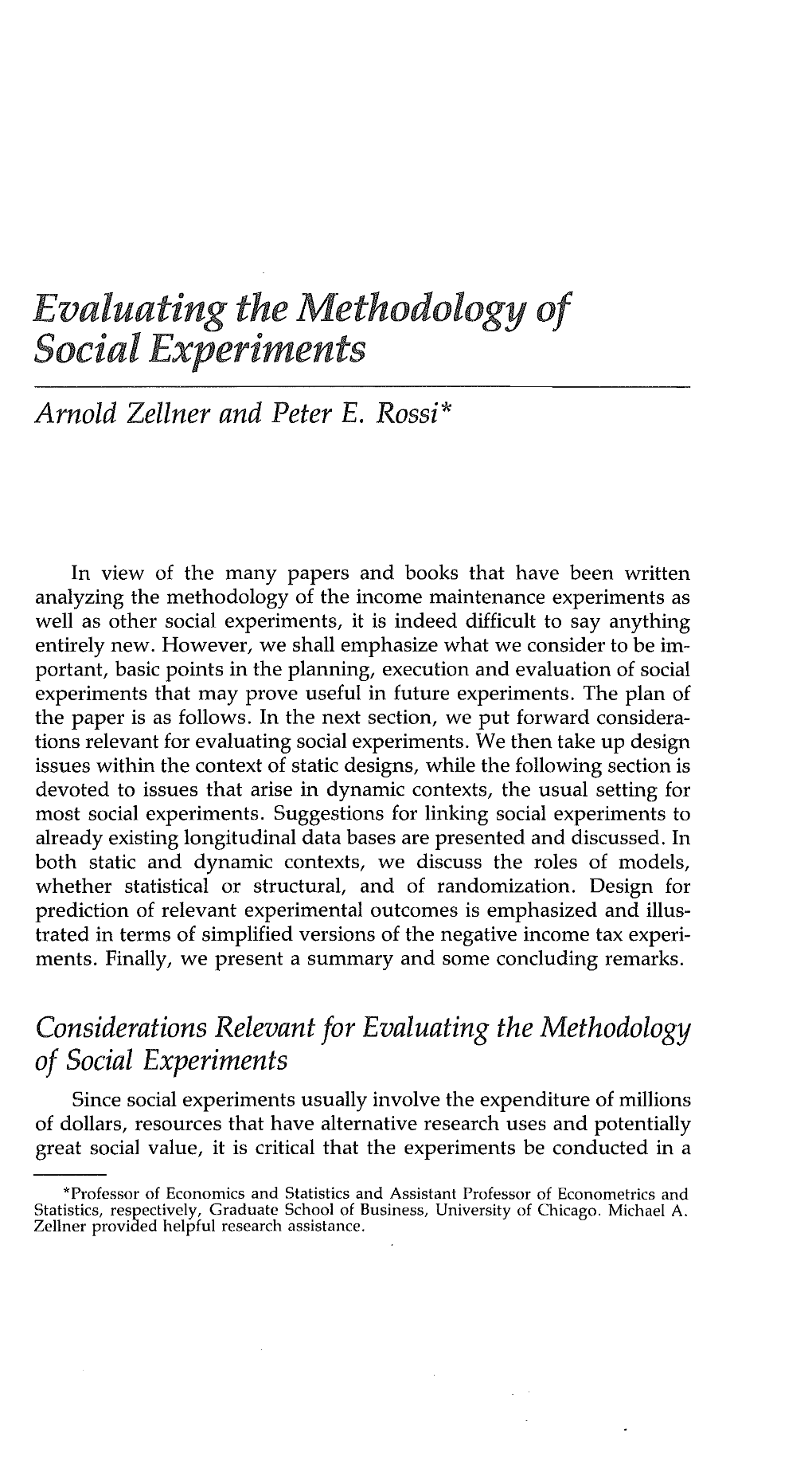 Evaluating the Methodology of $ Ocfal Experiments