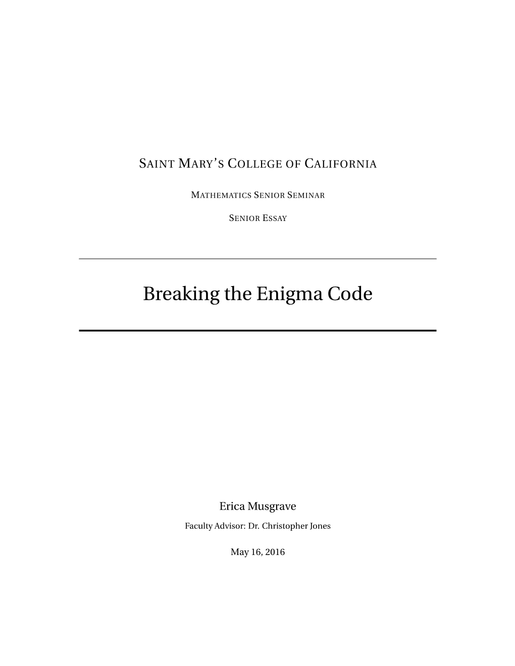 Breaking the Enigma Code