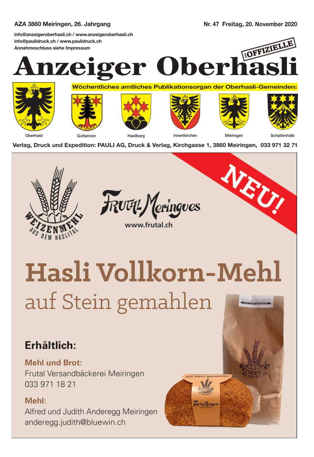 Hasliberg Innertkirchen Meiringen Schattenhalb Verlag, Druck Und Expedition: PAULI AG, Druck & Verlag, Kirchgasse 1, 3860 Meiringen, 033 971 32 71