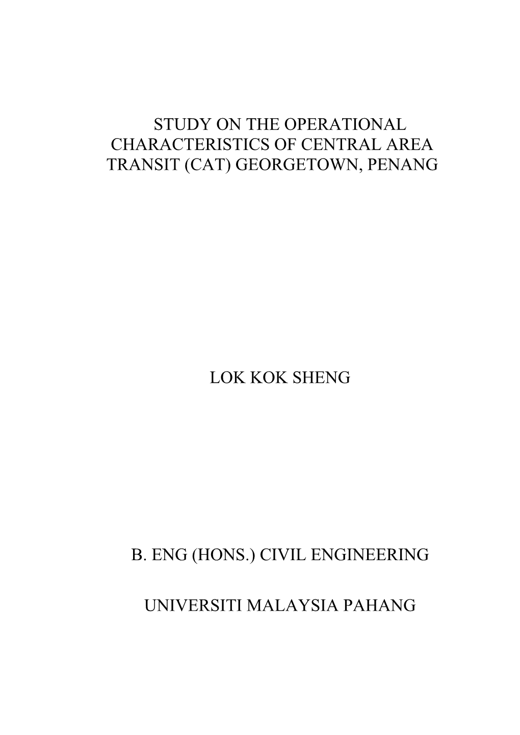 Study on the Operational Characteristics of Central Area Transit (CAT) Georgetown.Pdf