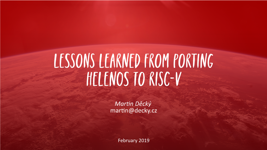 Lessons Learned from Porting Helenos to RISC-V