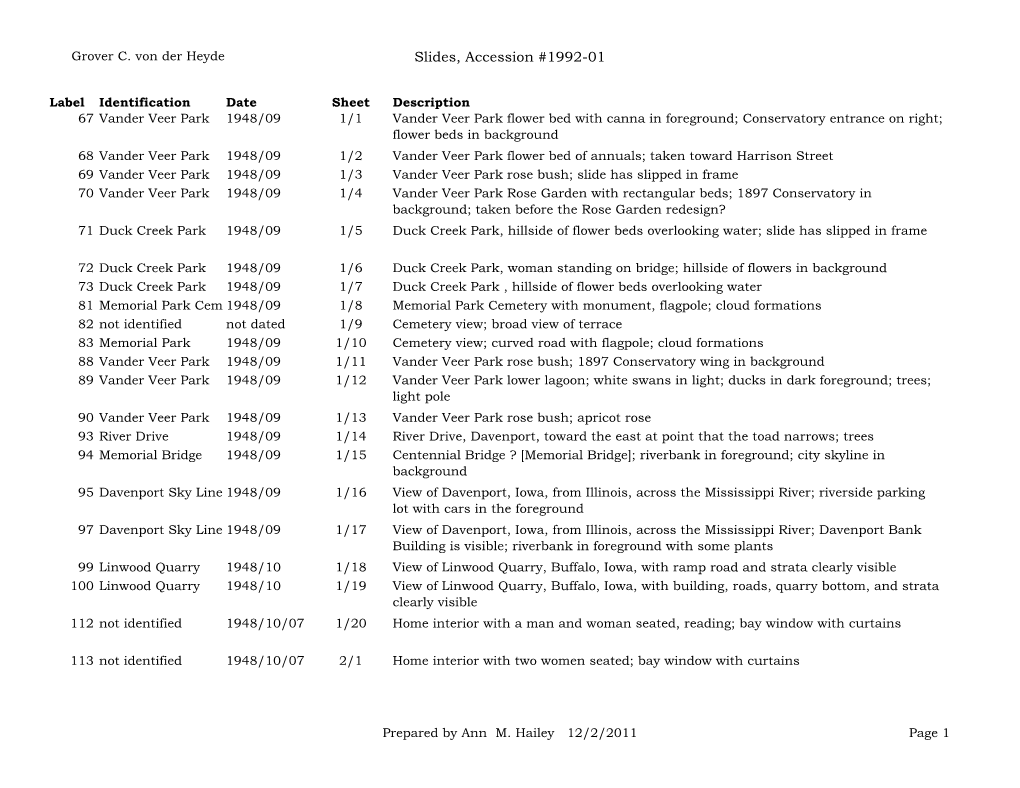 Slides, Accession #1992-01