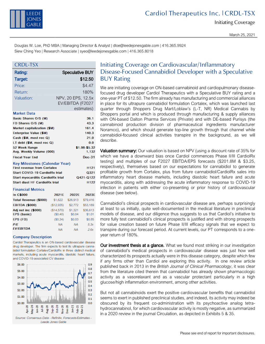 Cardiol Therapeutics Inc. | CRDL-TSX Initiating Coverage