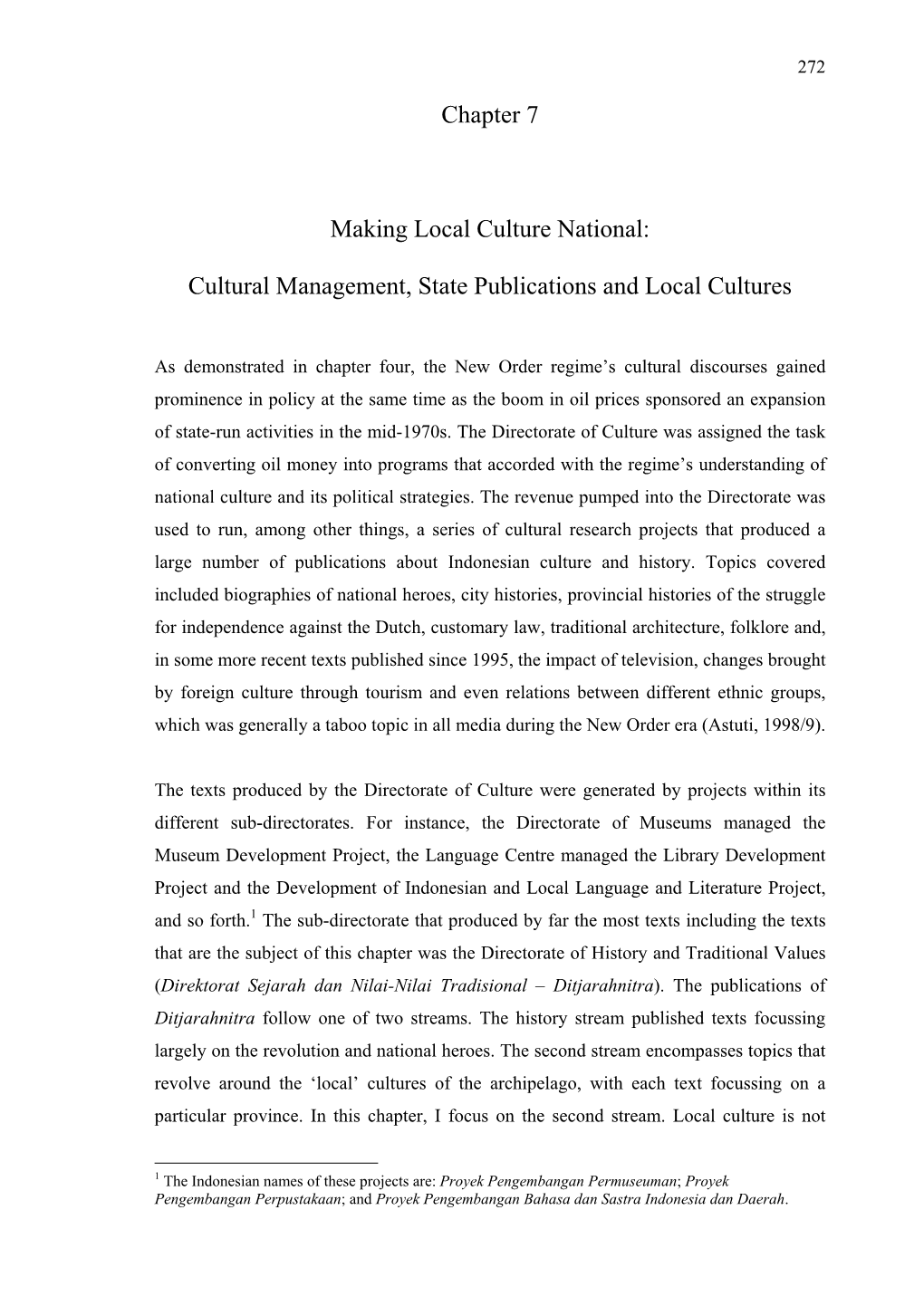 Cultural Management, State Publications and Local Cultures