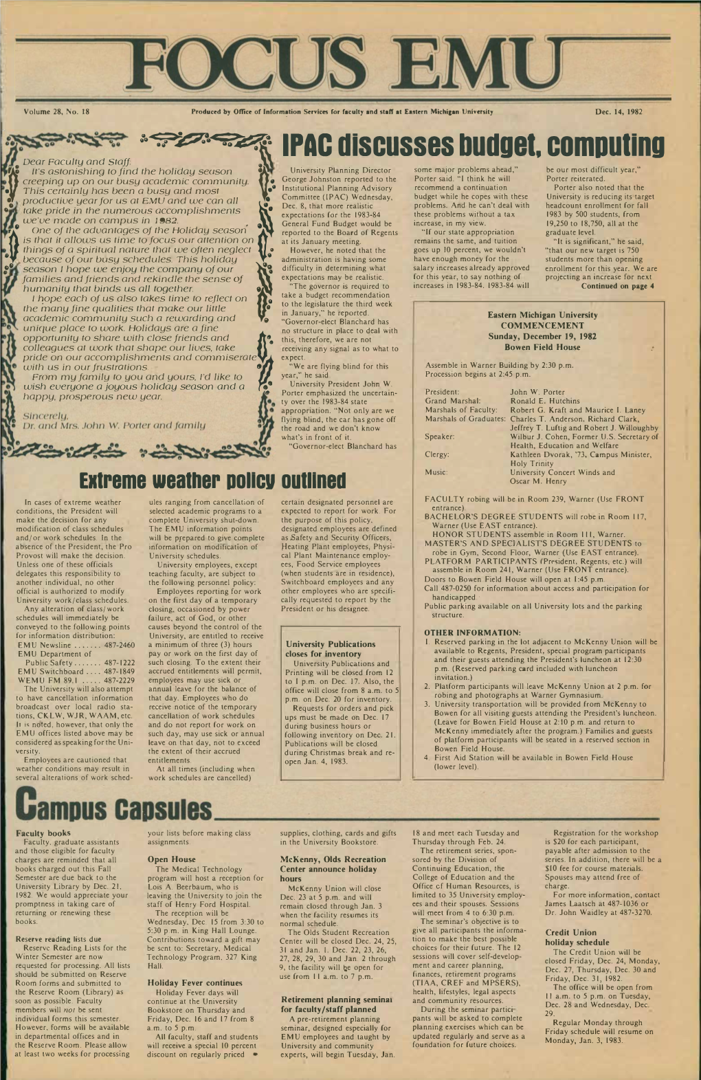 Focus EMU, December 14, 1982