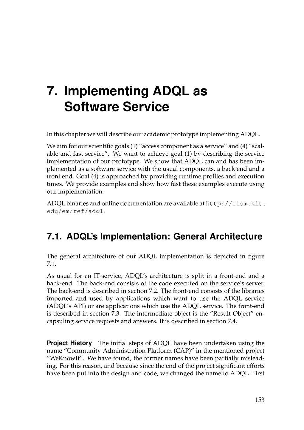 7. Implementing ADQL As Software Service