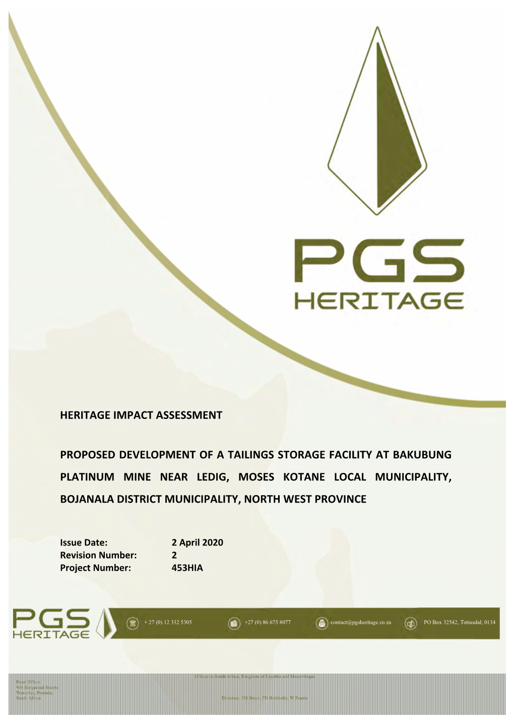 Heritage Impact Assessment Proposed Development of A