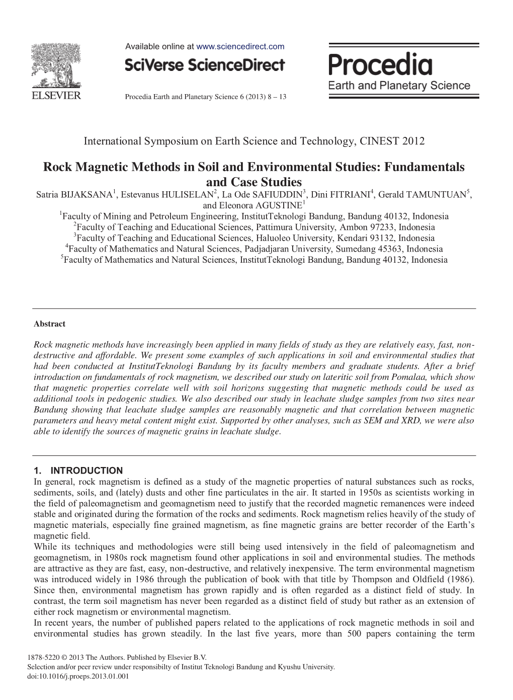 Rock Magnetic Methods in Soil and Environmental