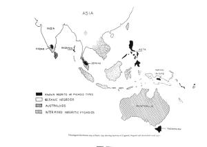 0 OCEANIC NEGROIDS ~ AUSTRALOIDS M INTER T-11;\E'd Ne:GRITIC PYGHOI DS