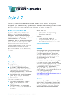 A to Z Style Guide