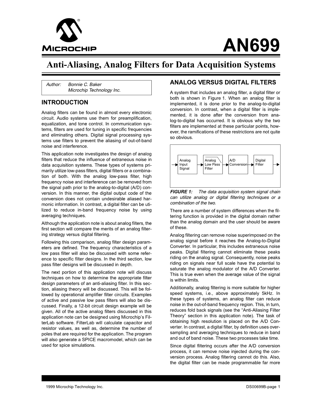 Anti-Aliasing, Analog Filters for Data Acquisition Systems