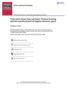 Chinese Housing and the Transformation of Uyghur Domestic Space