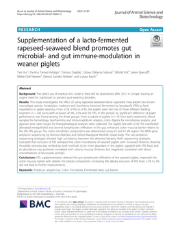 Supplementation of a Lacto-Fermented Rapeseed-Seaweed Blend Promotes