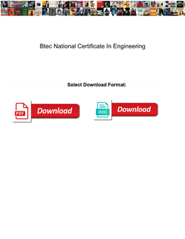 Btec National Certificate in Engineering