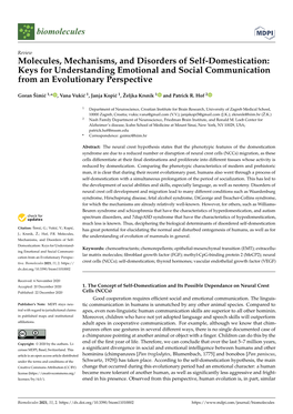 Molecules, Mechanisms, and Disorders of Self-Domestication: Keys for Understanding Emotional and Social Communication from an Evolutionary Perspective
