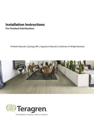 Solid Bamboo Installation Instructions