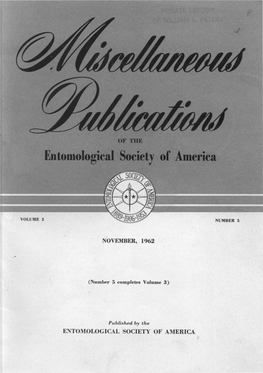 November, 1962 Entomological Society Of