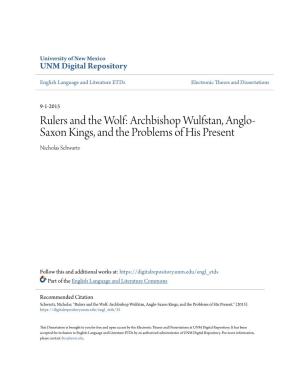 Archbishop Wulfstan, Anglo-Saxon Kings, and the Problems of His Present." (2015)