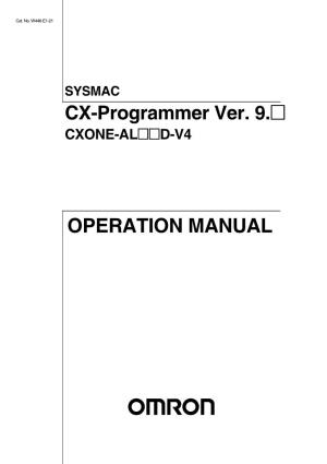 SYSMAC CX-Programmer Ver.9. Operation Manual