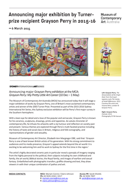 Announcing Major Grayson Perry Exhibition at The