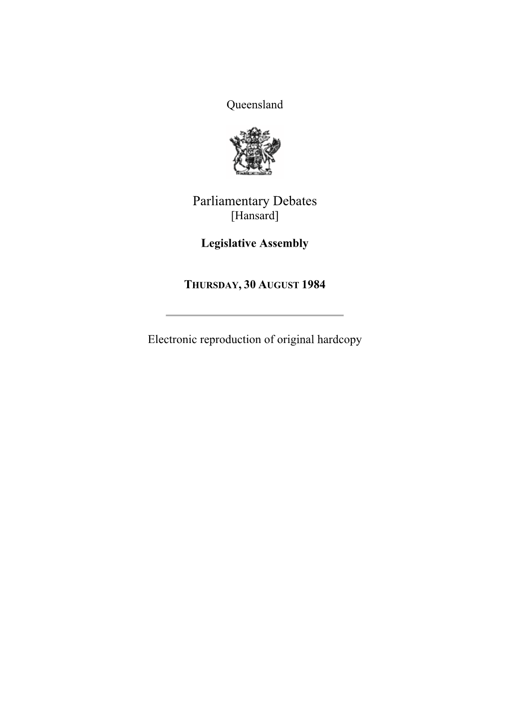 Legislative Assembly Hansard 1984