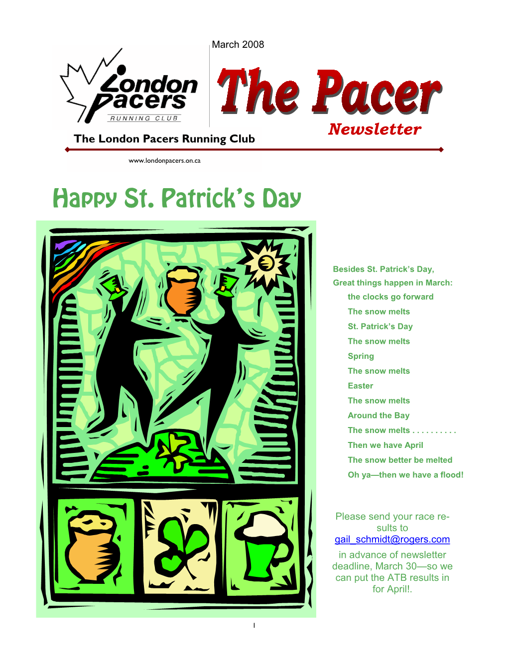 Pacers Newsletter March 2008