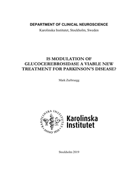 Is Modulation of Glucocerebrosidase a Viable New Treatment for Parkinson's Disease?
