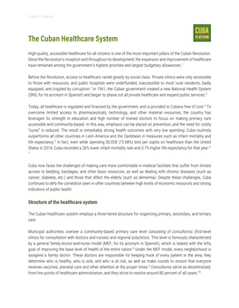 The Cuban Healthcare System