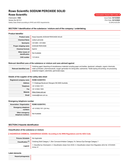 Rowe Scientific SODIUM PEROXIDE SOLID