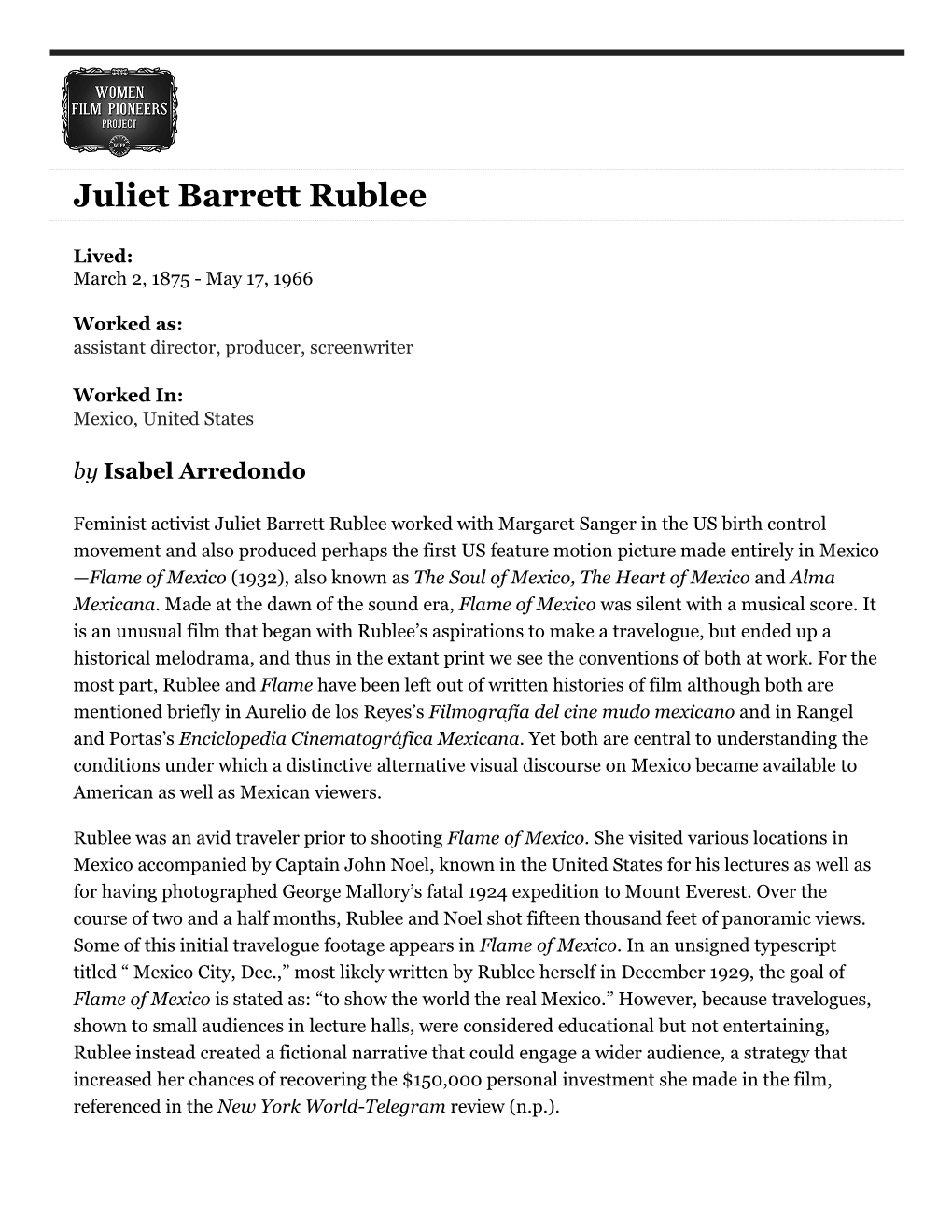 Juliet Barrett Rublee