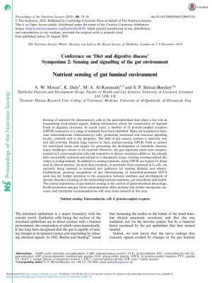 Nutrient Sensing of Gut Luminal Environment Proceedings of The
