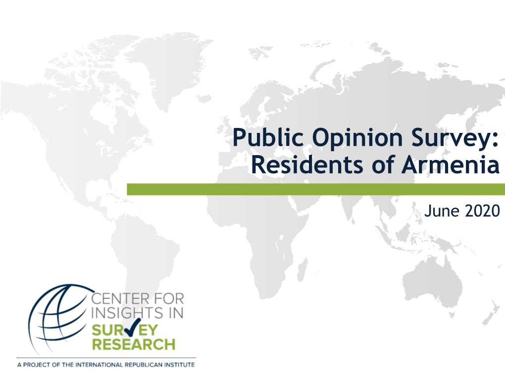 Public Opinion Survey: Residents of Armenia