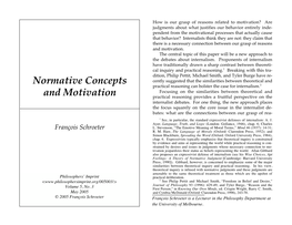 Normative Concepts and Motivation