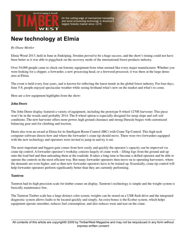 New Technology at Elmia