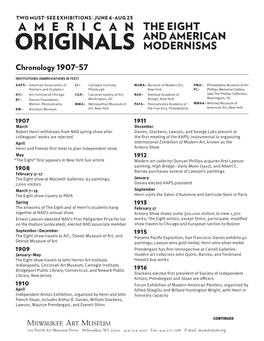 The Eight and American Modernisms