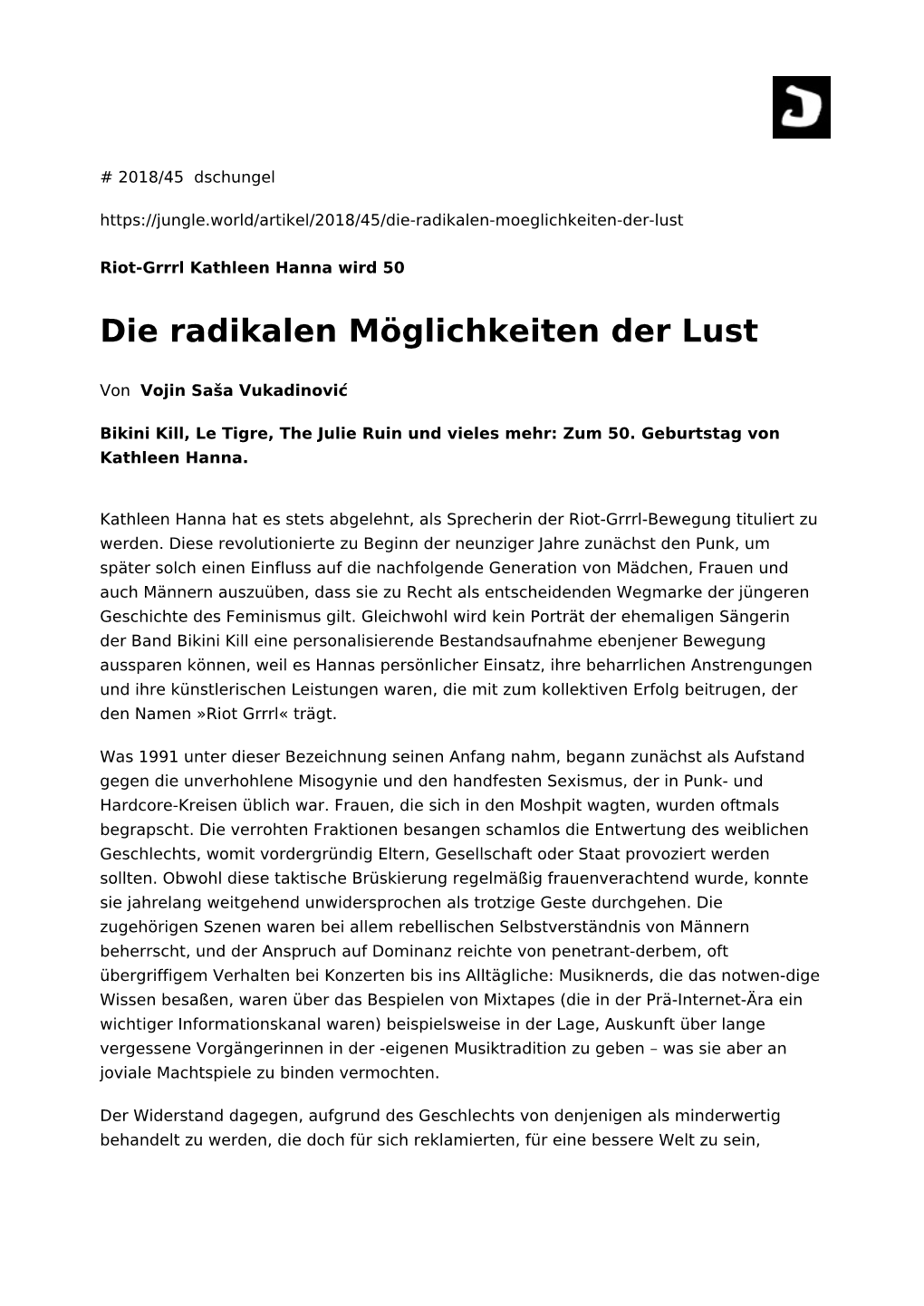 Die Radikalen Möglichkeiten Der Lust