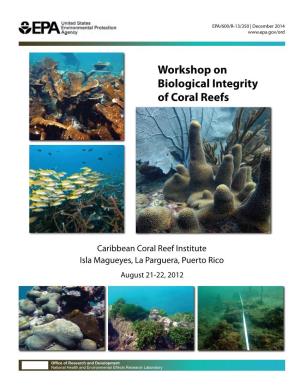 Workshop on Biological Integrity of Coral Reefs