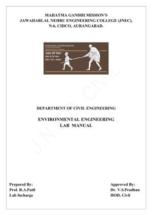 Environmental Engineering Lab Manual
