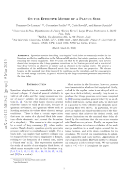 On the Effective Metric of a Planck Star