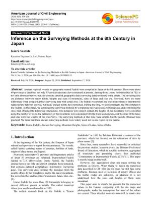 Inference on the Surveying Methods at the 8Th Century in Japan