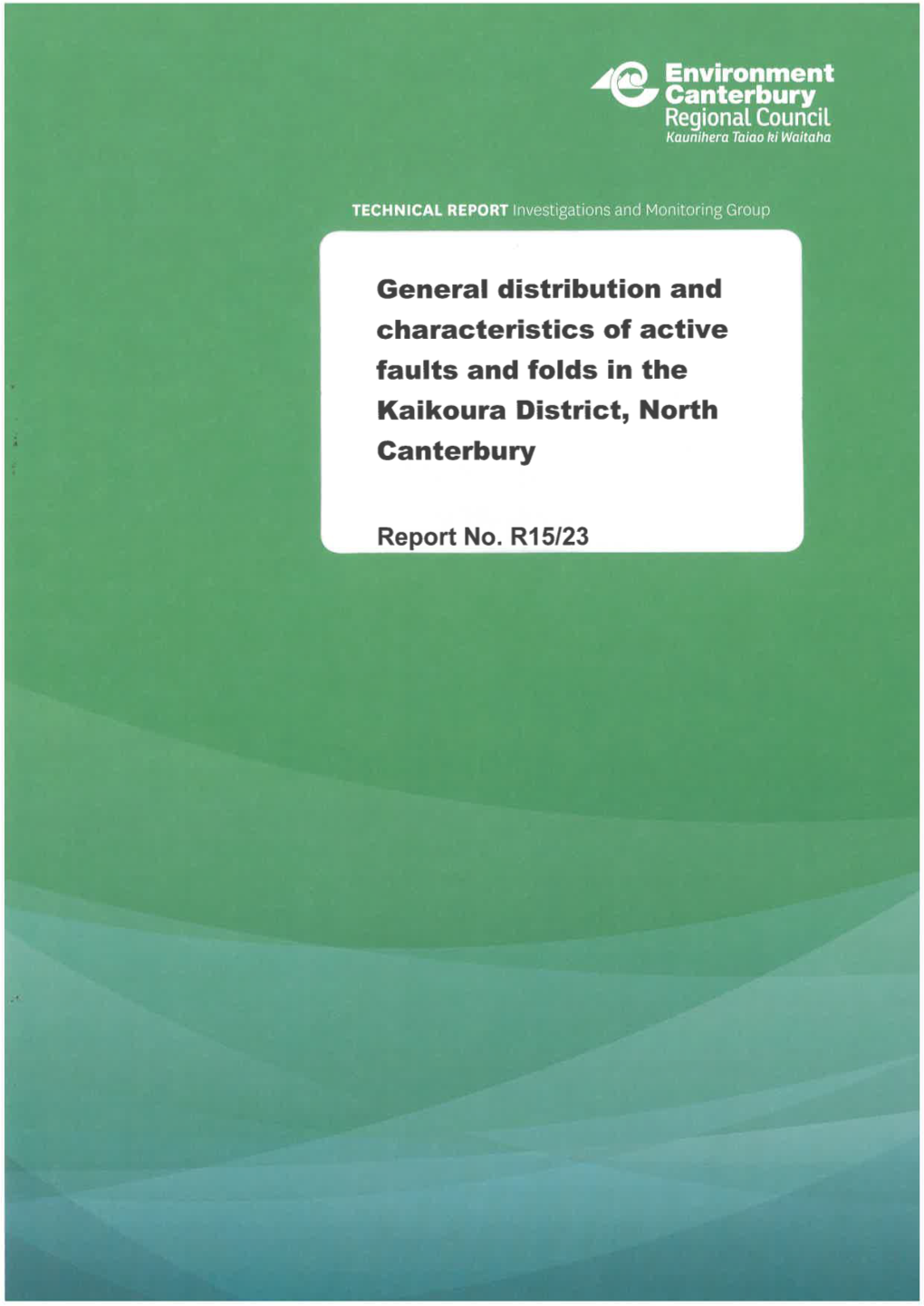 General Distribution and Characteristics of Active Faults and Folds in the Kaikoura District, North Canterbury