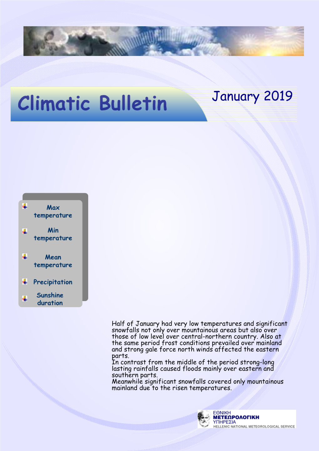 Climatic Bulletin January 2019